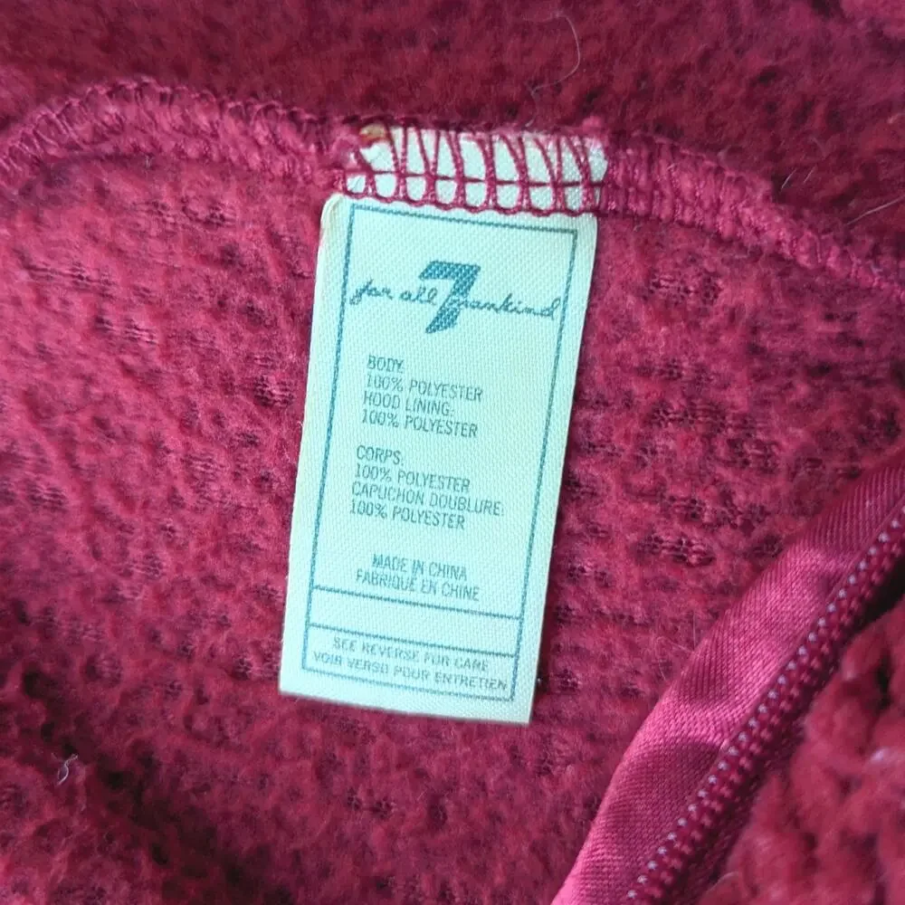 7 For All Mankind Faux Shearling Hooded Coverall | Cranberry Red | Size 0-3M